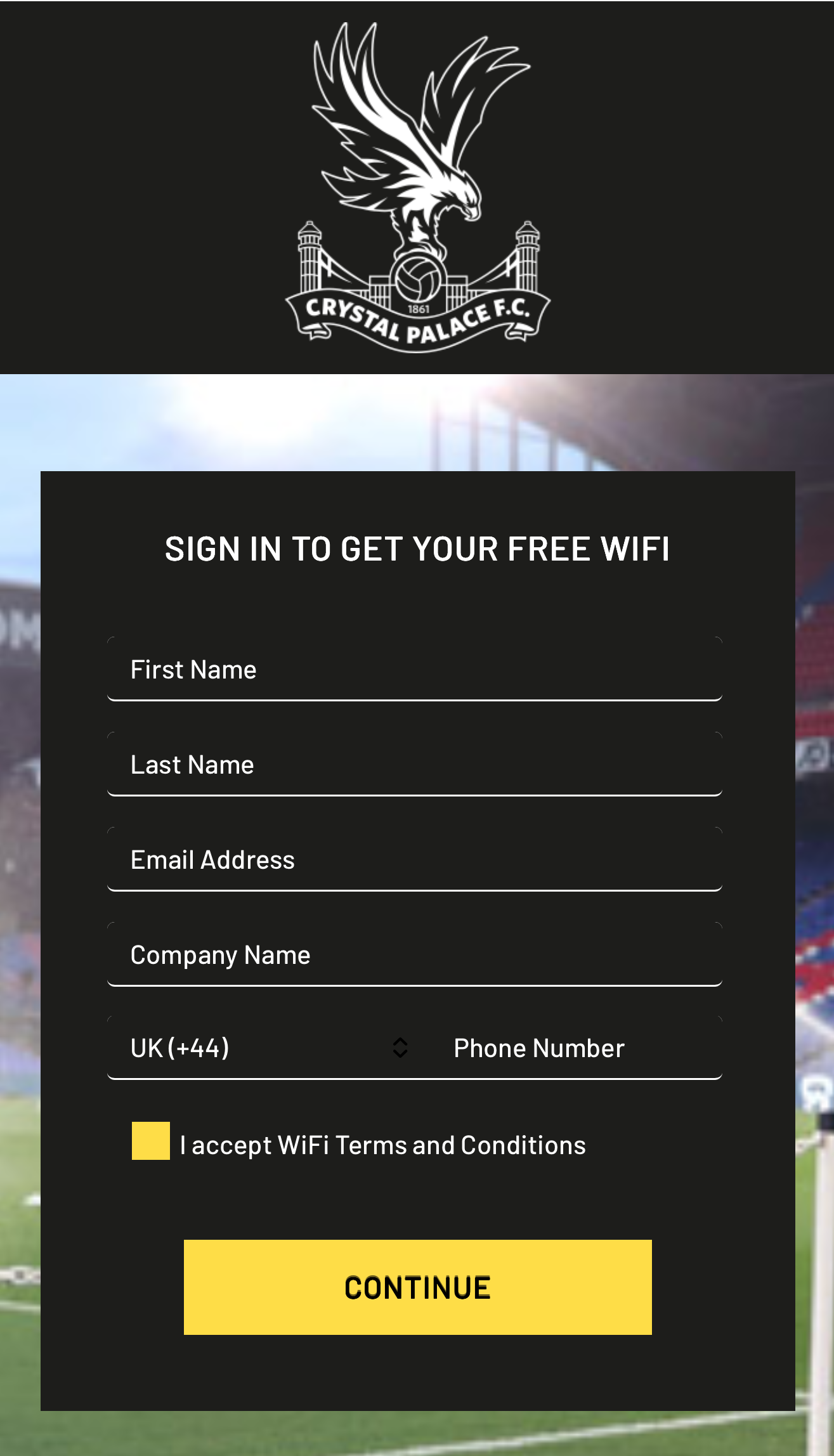 Crystal Palace FC splash page