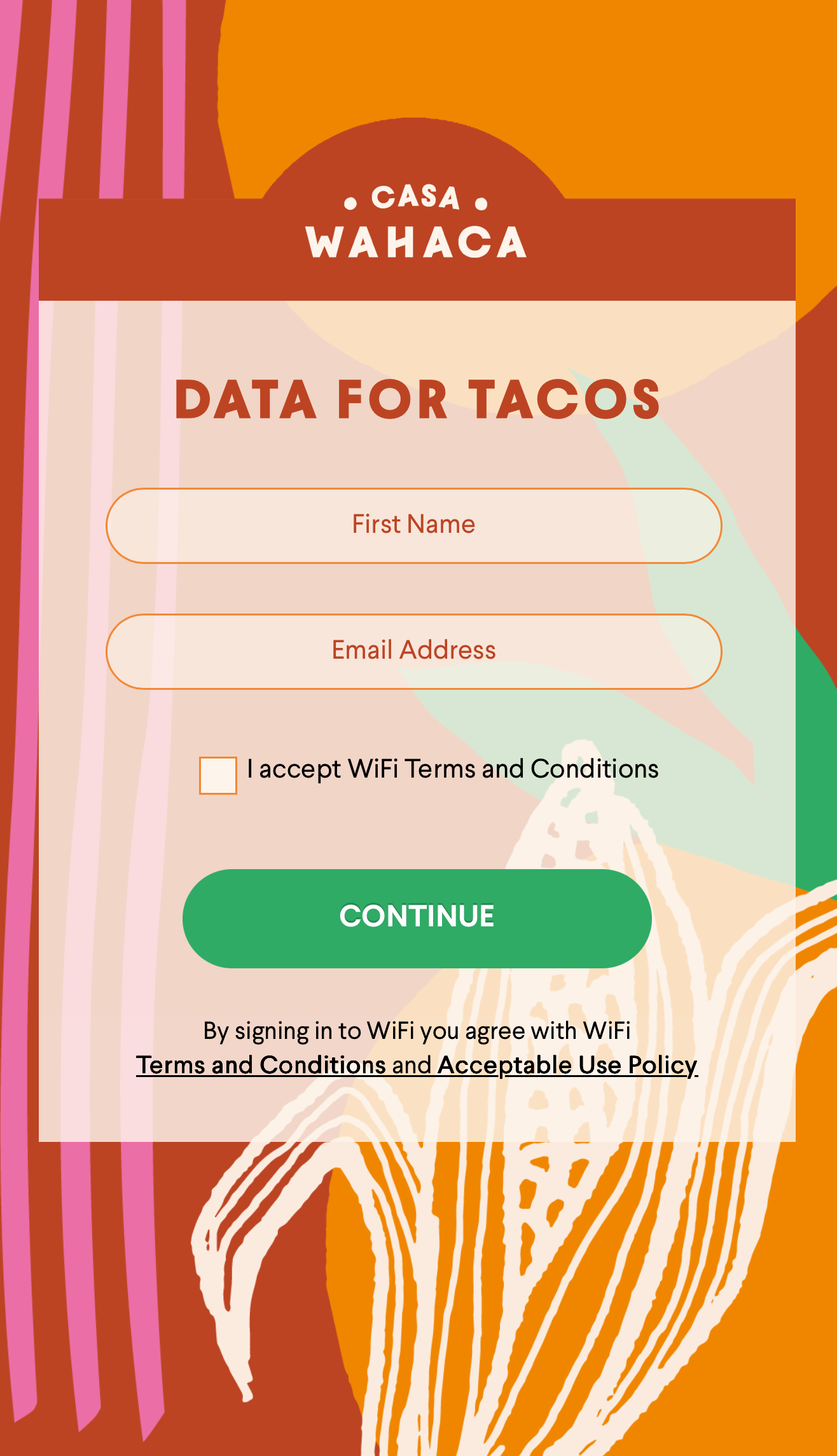 Wahaca splash page